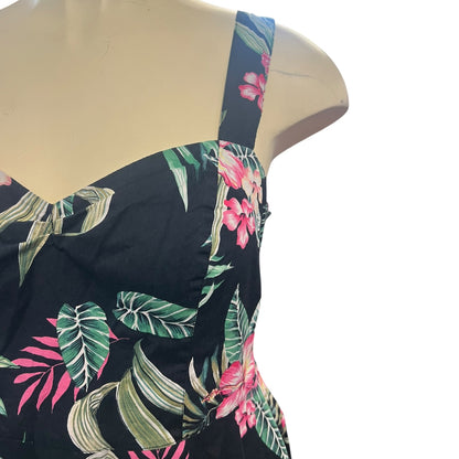 HELLBUNNY PINK TROPICAL DRESS | 2XL