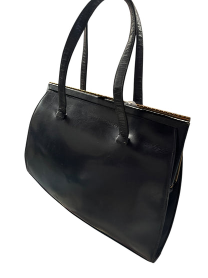 FASSBENDER BLACK LEATHER HANDBAG