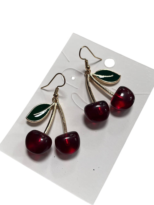 GOLDTONE CHERRY  EARRINGS