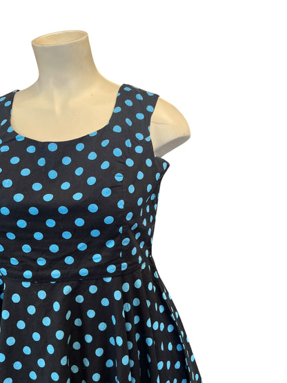 FIFITES CHIC BLUE POLKADOT DRESS | 16