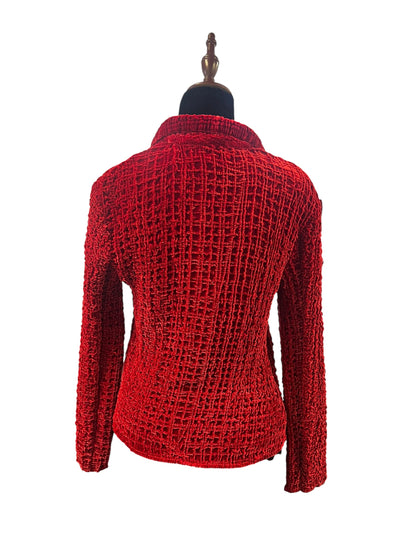 CELESTE RED VELVET CARDY | M