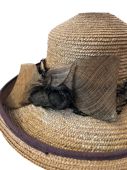 SERIOUS STRAW BOW HAT