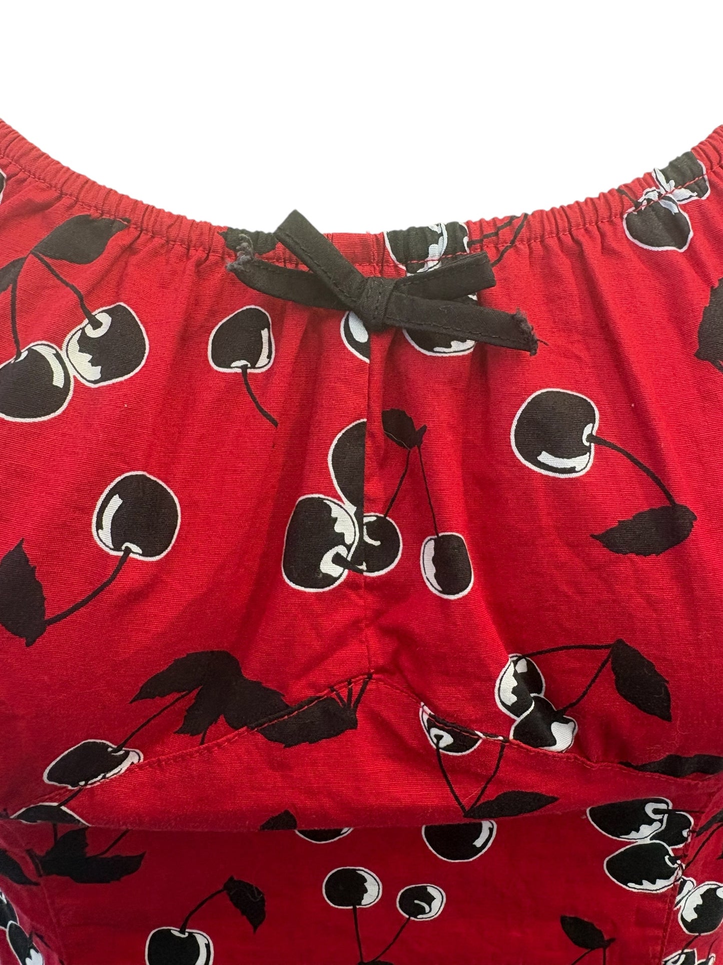 HELL BUNNY RED CHERRY PEASANT TOP | XL