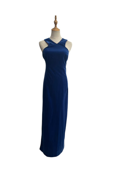 BLUE VELVET HALTER DRESS | 12