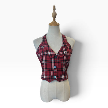 BLACK FRIDAY LOUVE TARTAN HALTER TOP | 8