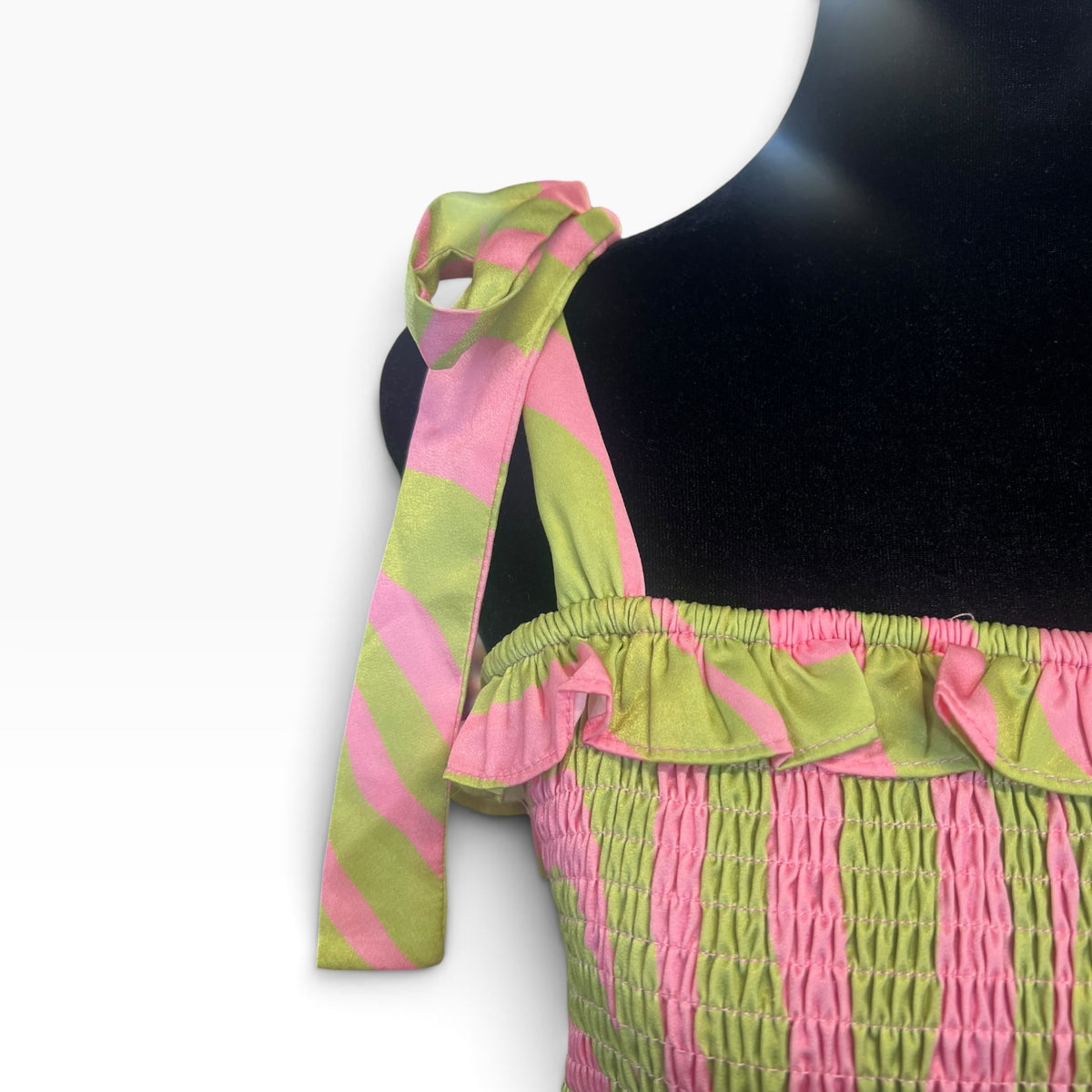 YH & CO. PINK & GREEN SWIRL DRESS |14