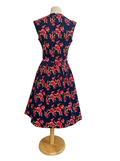 LINDY BOP NAVY ROSE DRESS sz12
