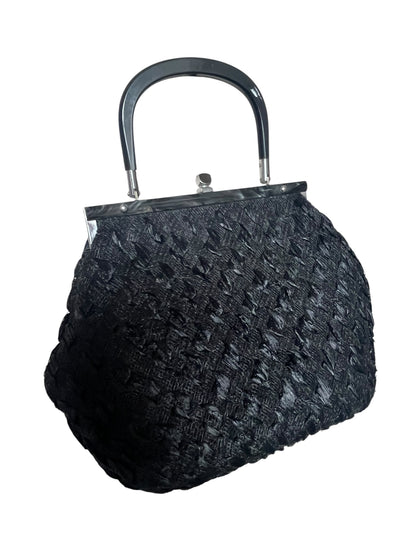 BLACK RAFFIA BAG