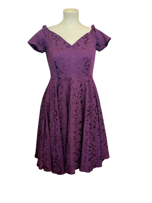 BRITISH RETRO PLUM DRESS | 18