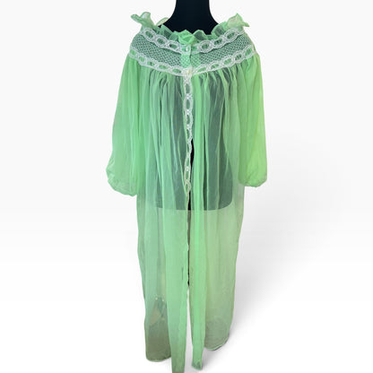 GREEN NYLON DRESSING GOWN |18/20