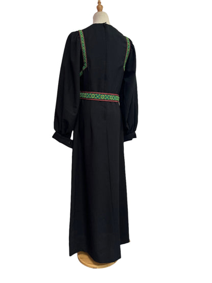 BLACK 70S MAXI DRESS  SZ 12/14