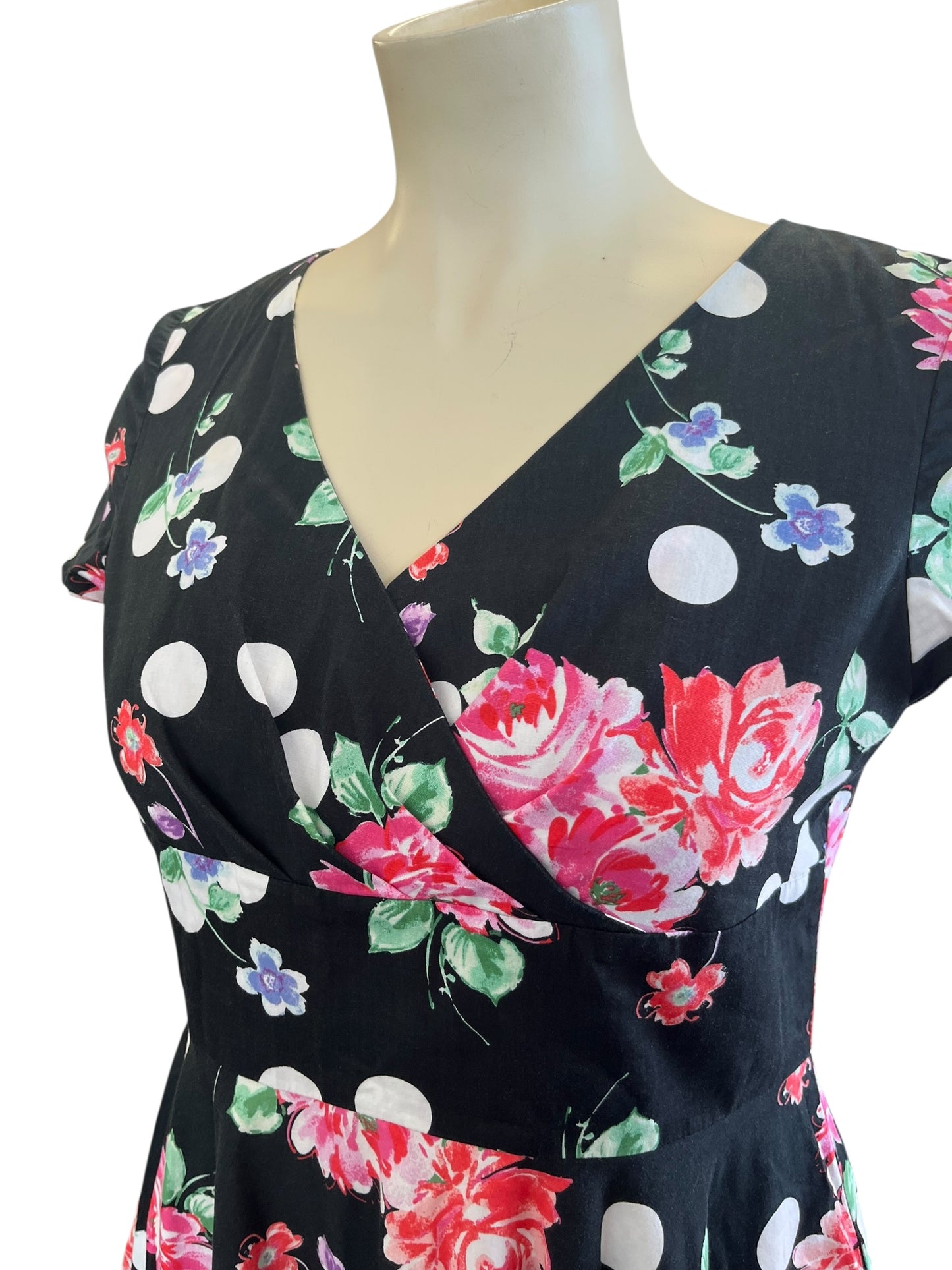 HELLBUNNY FLORAL & POLKADOT DRESS | XL