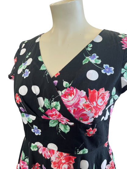 HELLBUNNY FLORAL & POLKADOT DRESS | XL