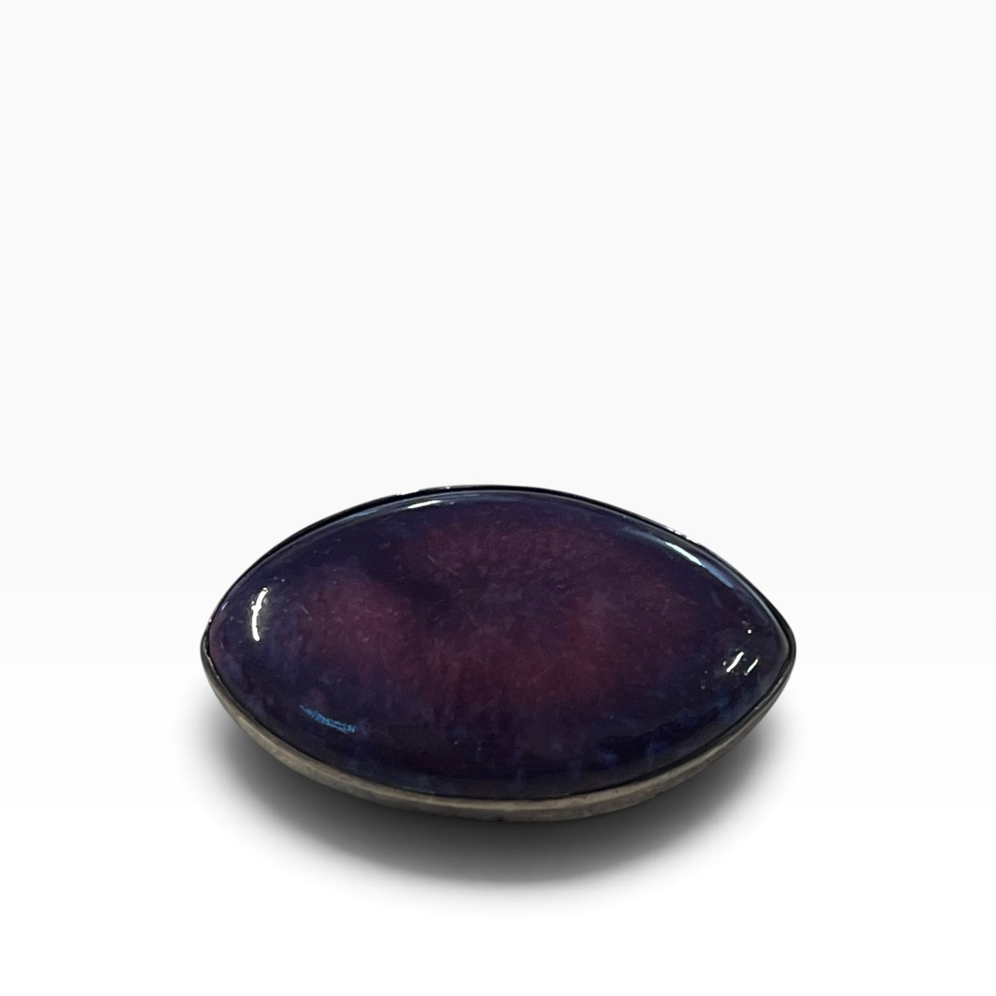 STERLING PURPLE ENAMEL BROOCH