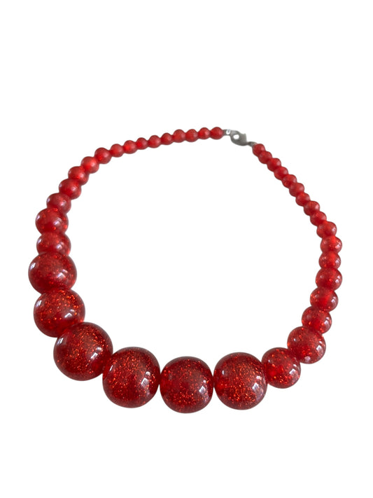 RED GLITTER NECKLACE