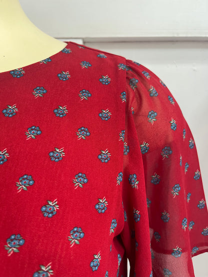 DISNEY RED BLOSSOM TOP SZ M/12/14