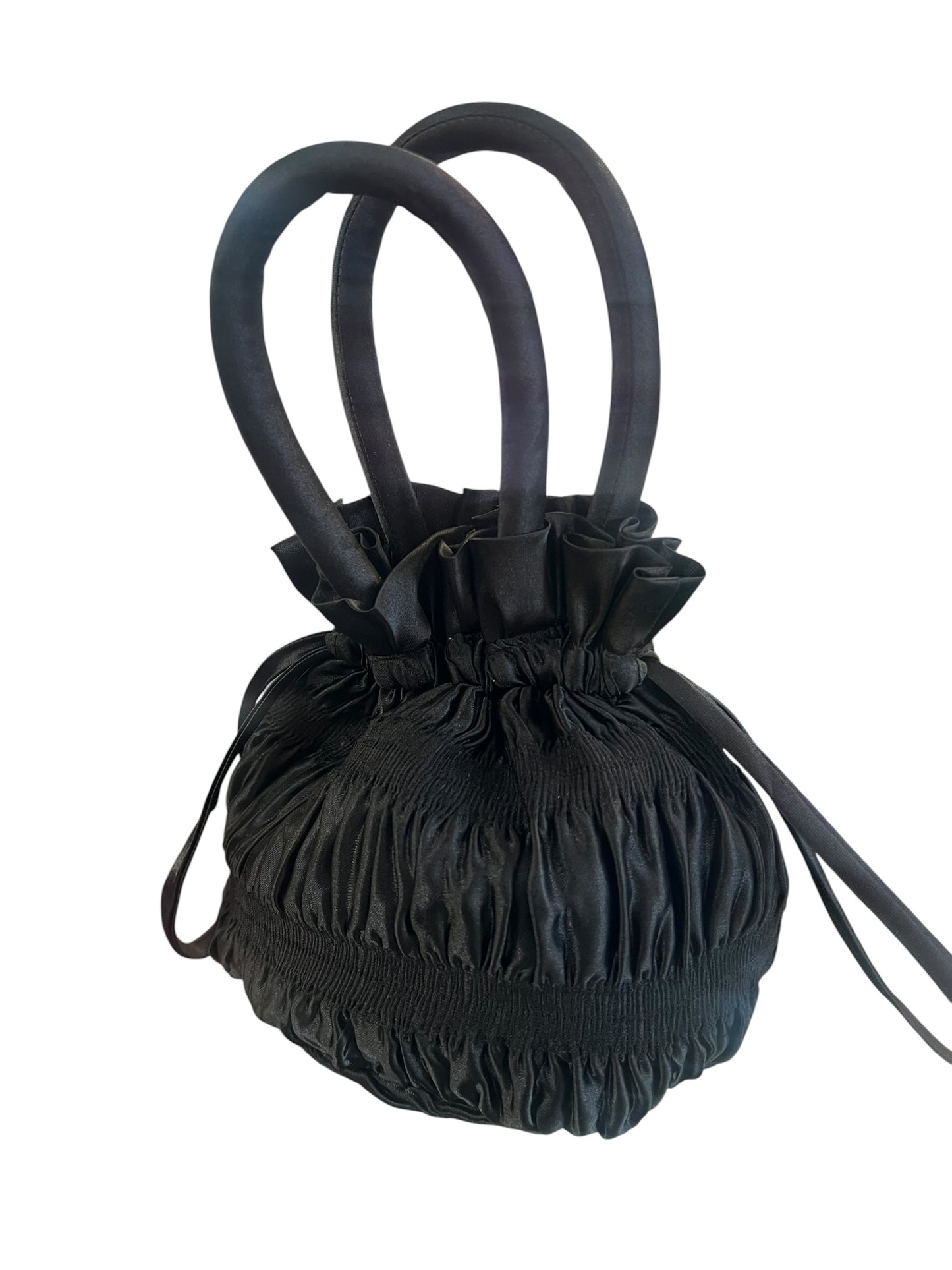 BLACK ROSE RUFFLE BAG
