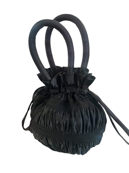 BLACK ROSE RUFFLE BAG
