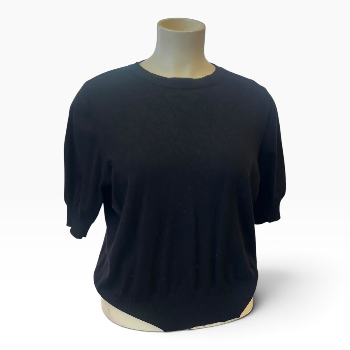 BLACK BANNED KNIT TOP | 3Xl