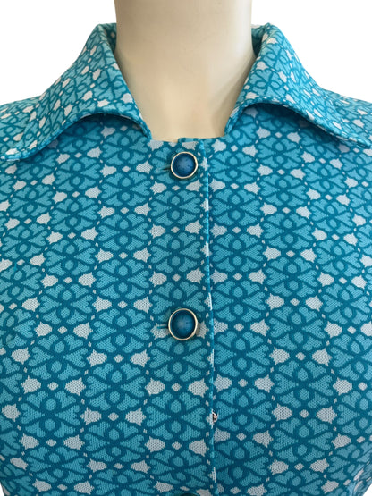 FASHIONWEAR TEAL 70S DRESS | 16/18