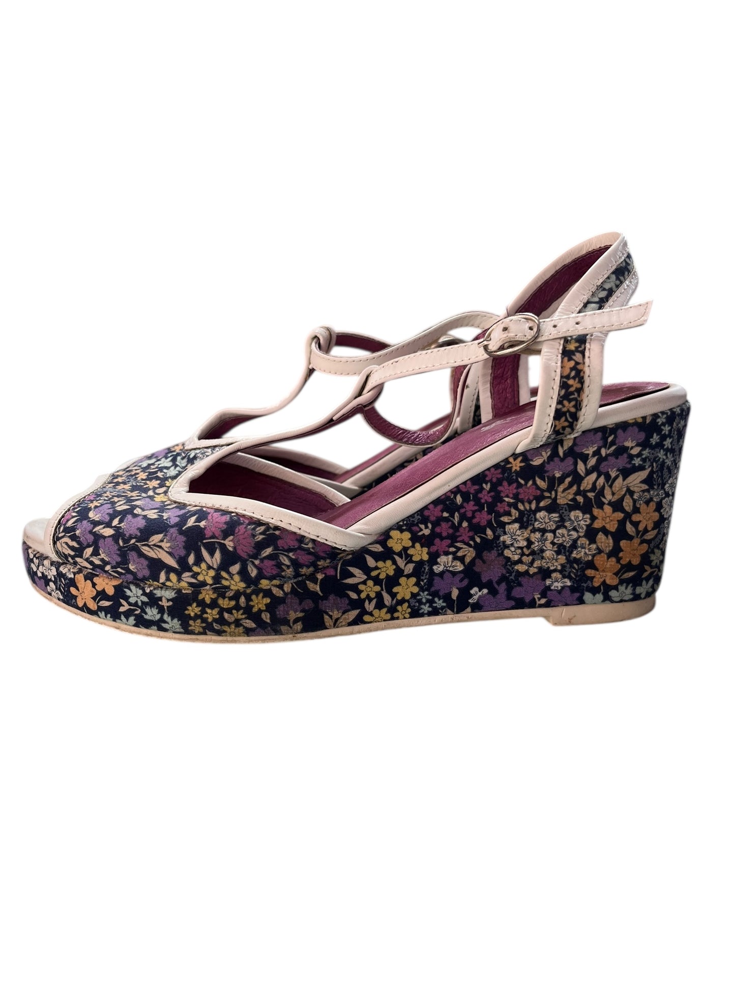 MINX PURPLE FLORAL WEDGES | 8