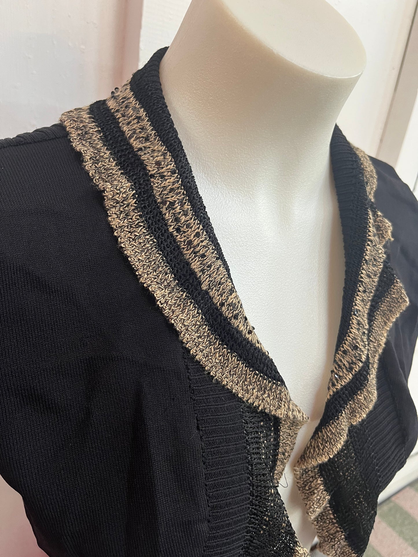 DIDER GOLD & BLACK RUFFLE BOLERO SZ 14