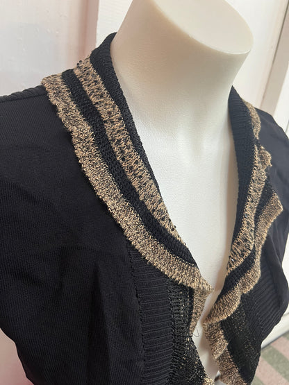 DIDER GOLD & BLACK RUFFLE BOLERO SZ 14