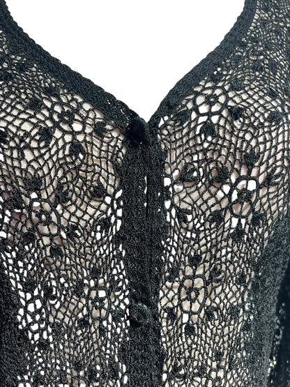 BLACK CROCHET CARDIGAN |12
