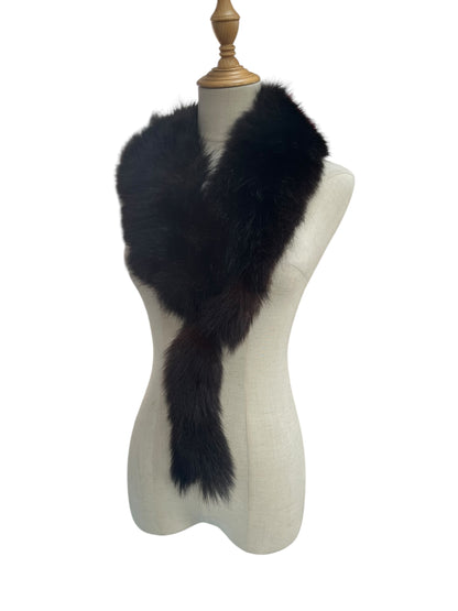 DARK FOX HEAD FUR STOLE
