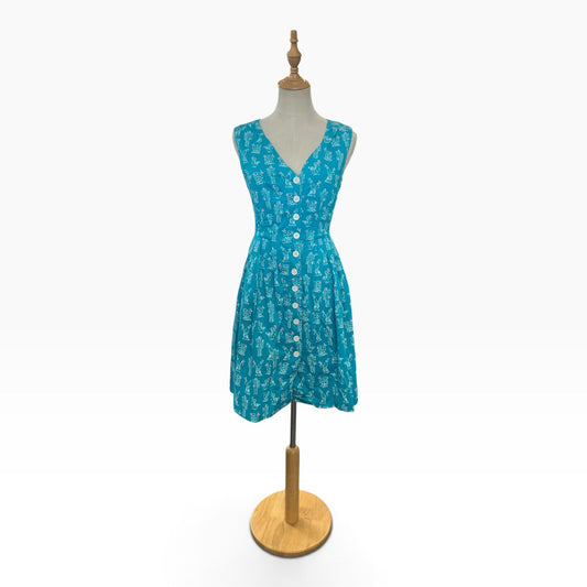 EMILY & FIN BLUE CACTUS DRESS | S