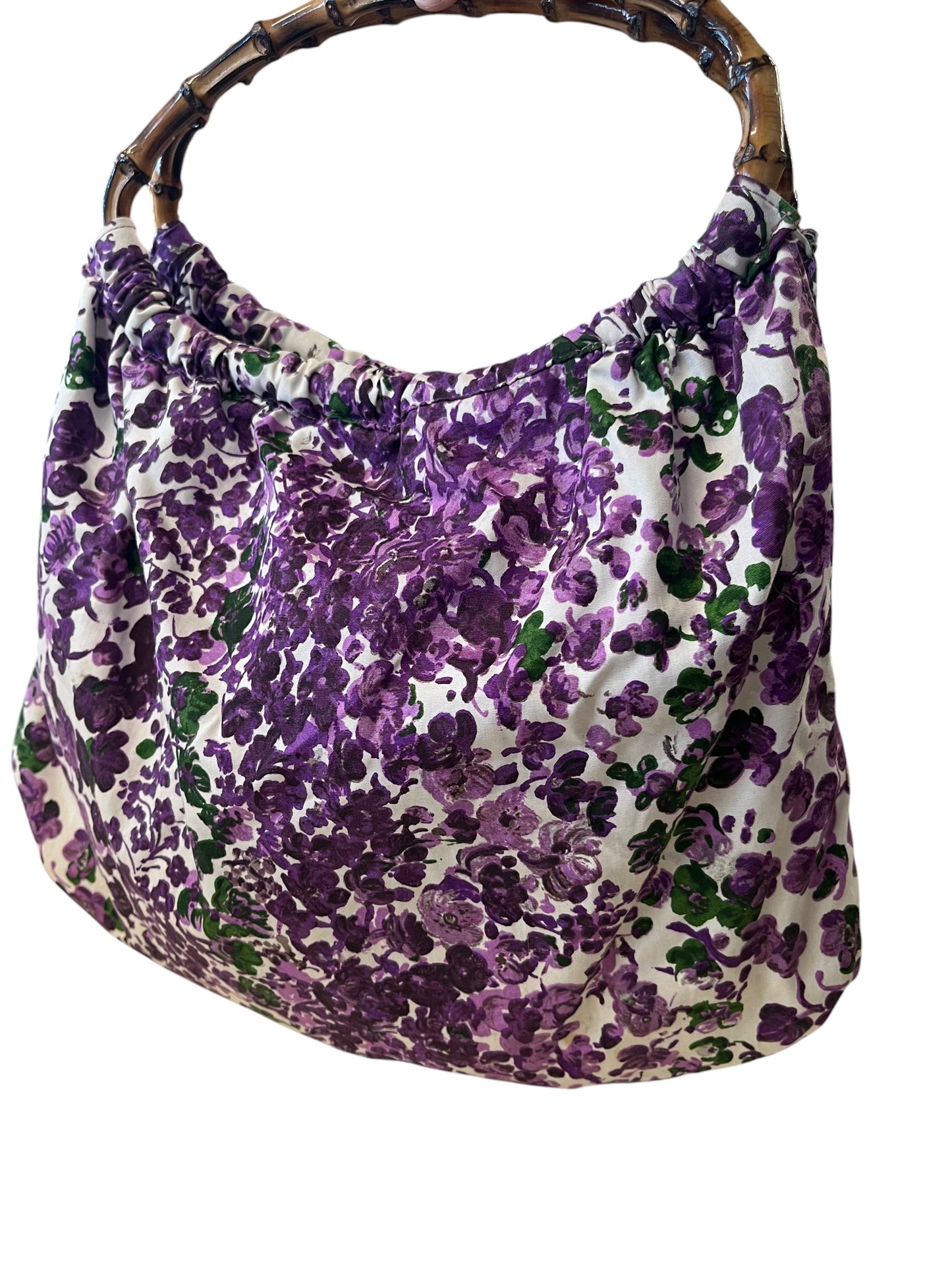 PURPLE BAMBOO HANDLED BAG