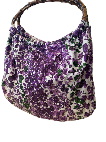 PURPLE BAMBOO HANDLED BAG
