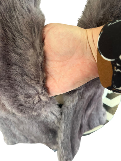 GREY RABBIT FUR STOLE