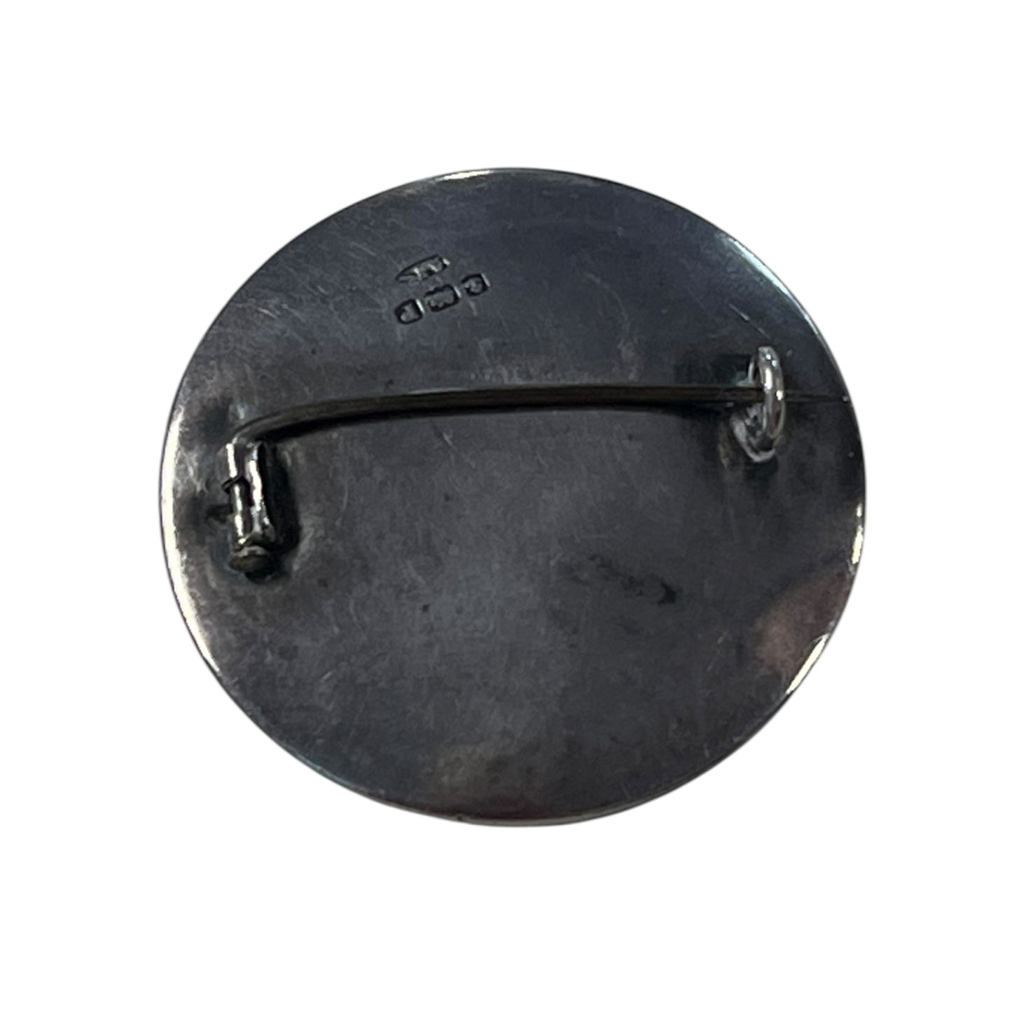 AJS STERLING ENAMEL BLUE BROOCH