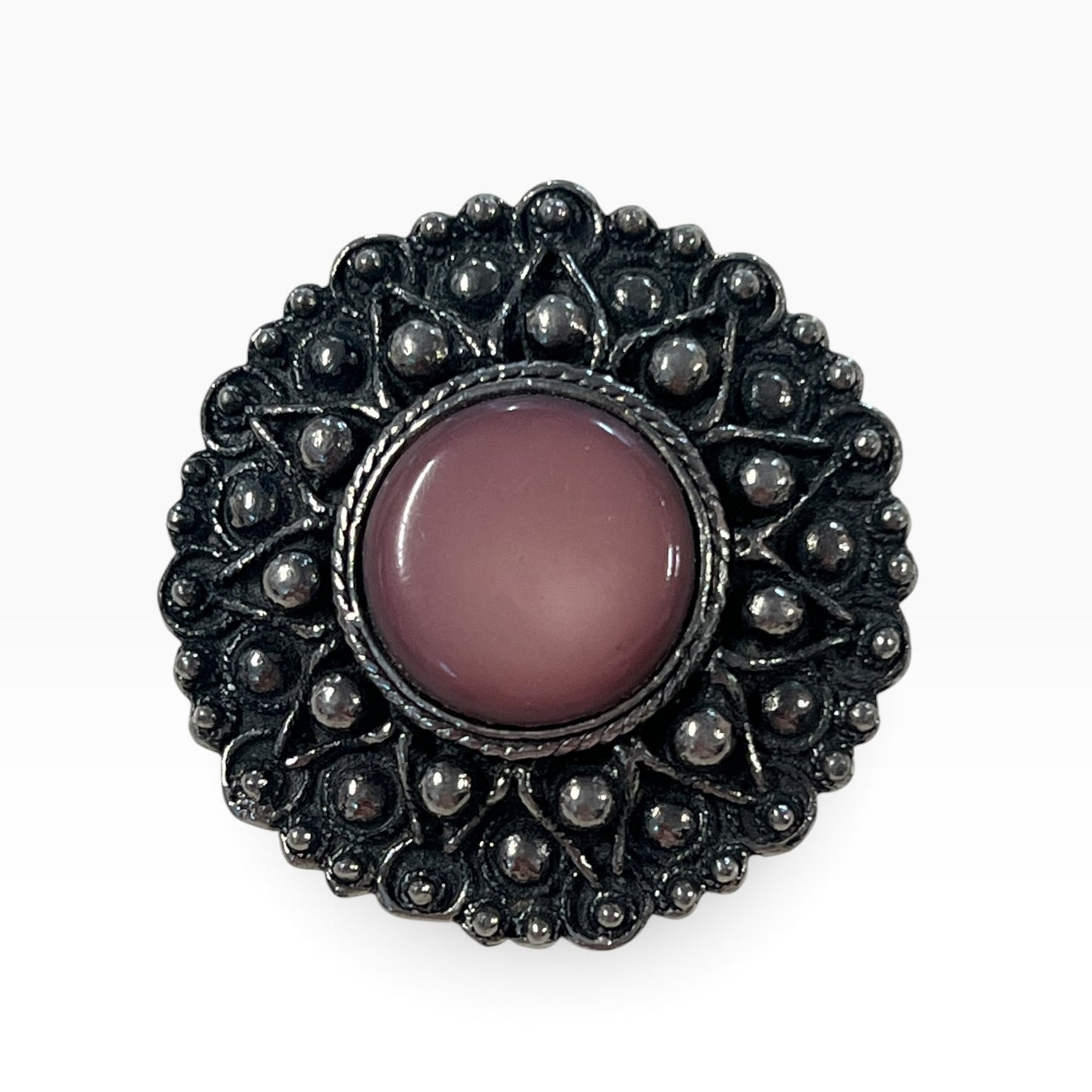 MEXICAN SILVER PINK BROOCH