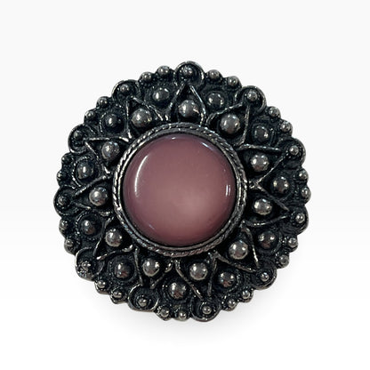MEXICAN SILVER PINK BROOCH