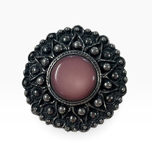 MEXICAN SILVER PINK BROOCH