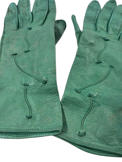 GREEN LEATHER GLOVES