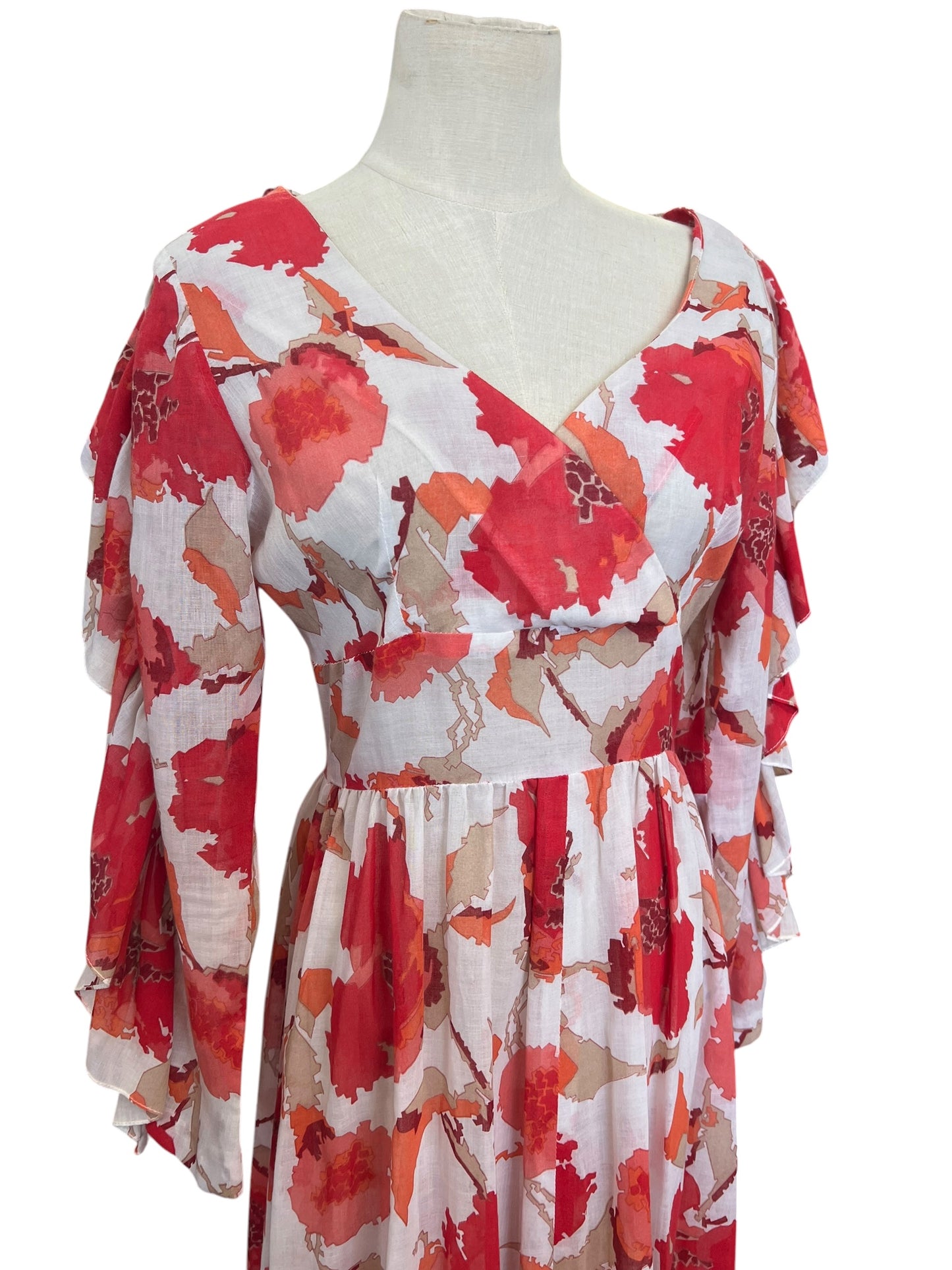 JUSTIN ORANGE SUNSET 70S DRESS | 10