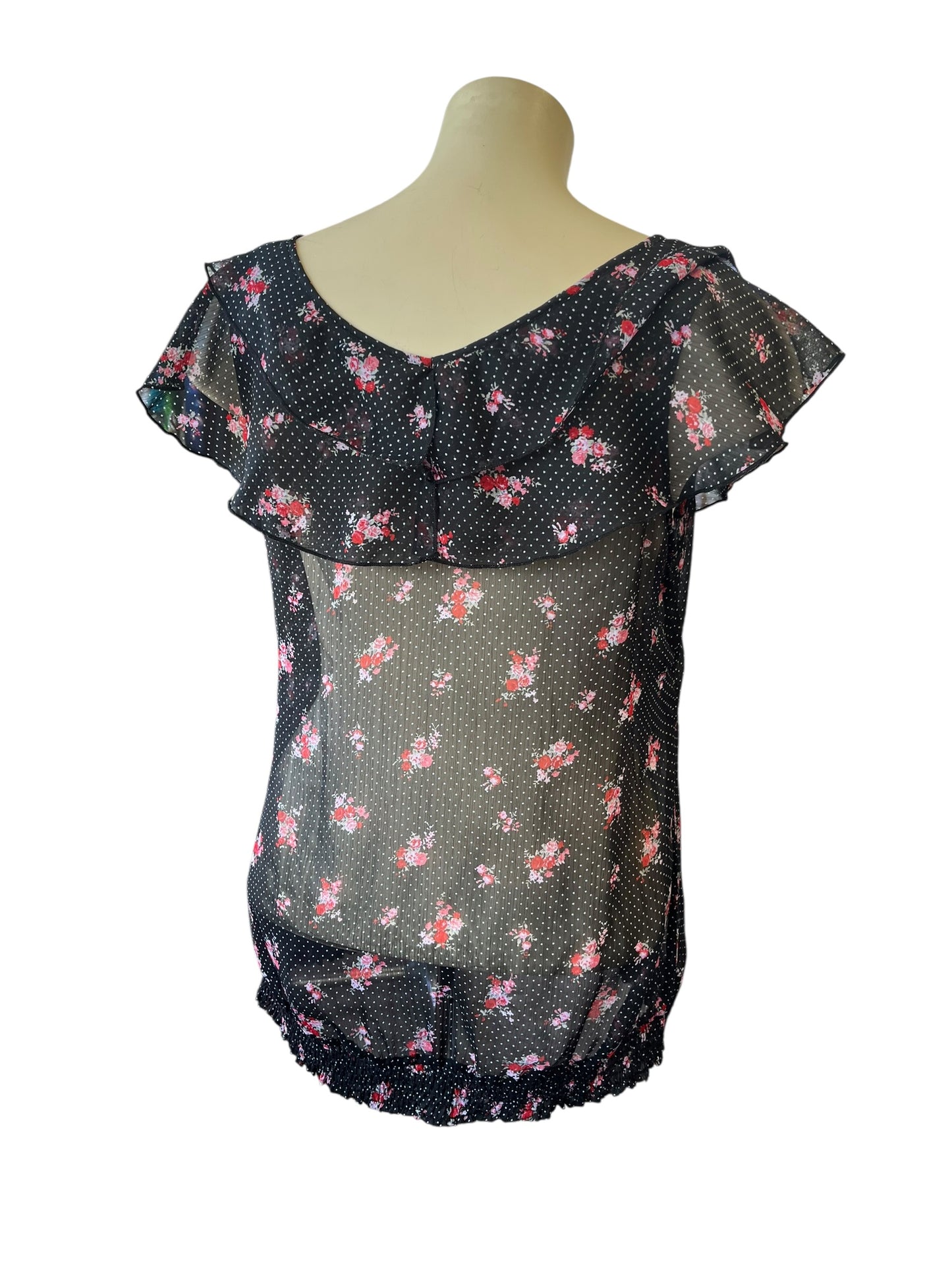 CITY CHIC POLKA DOT ROSE TOP | M