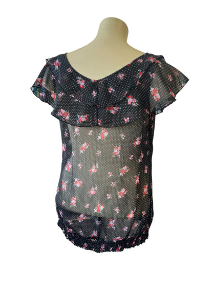 CITY CHIC POLKA DOT ROSE TOP | M