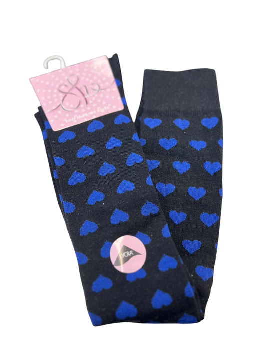 BLUE HEART KNEE HIGH SOCKS