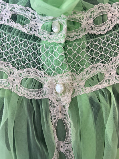 GREEN NYLON DRESSING GOWN |18/20