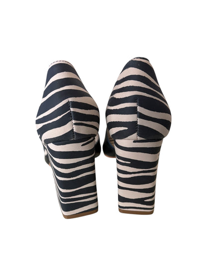ZEBRA PEEP TOE BLOCK HEELS | 41