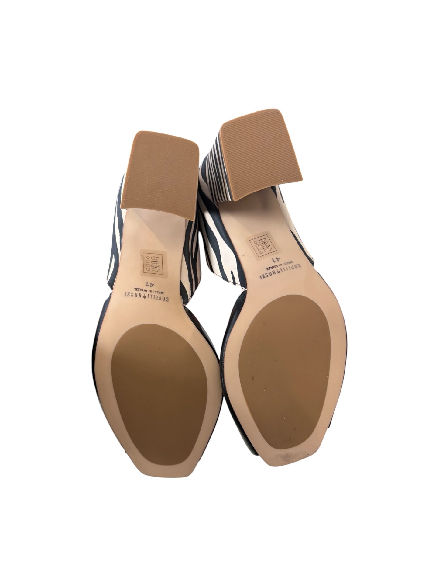 ZEBRA PEEP TOE BLOCK HEELS | 41