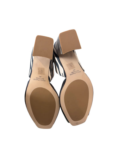 ZEBRA PEEP TOE BLOCK HEELS | 41