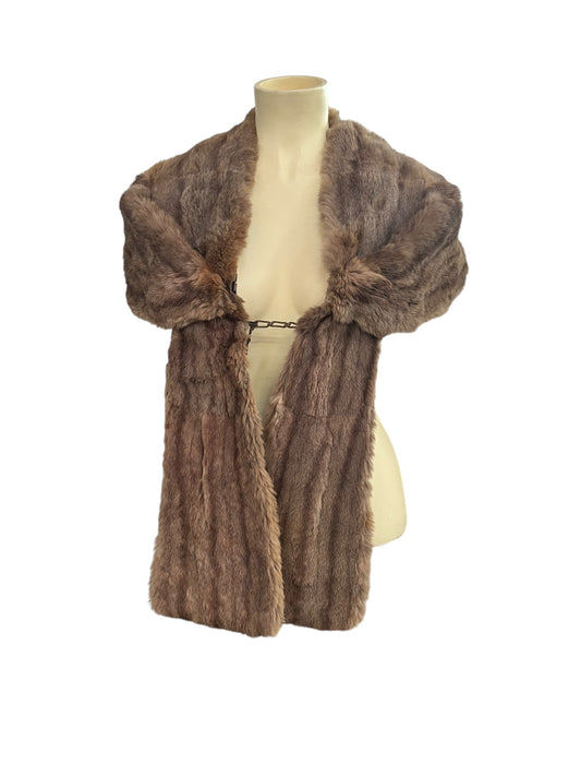 TAUPE TONED FUR STOLE
