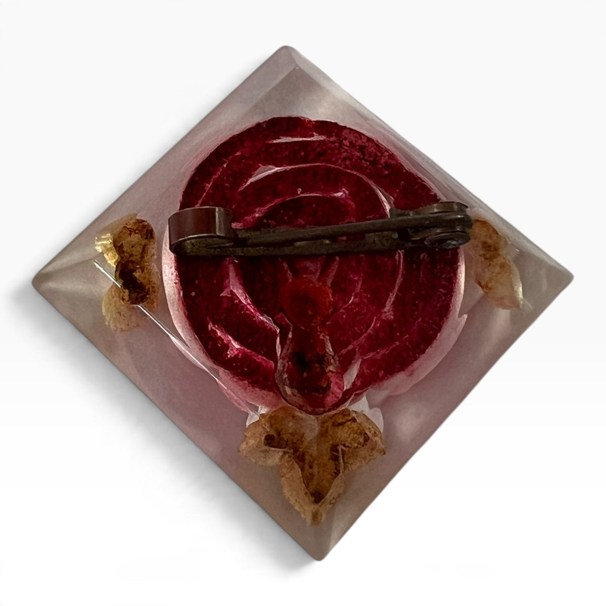 PINK ROSE LUCITE BROOCH