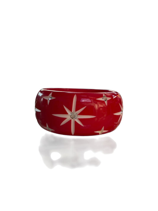 RED STARBURST WIDE BANGLE