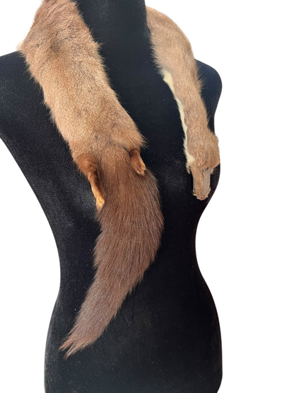 SMOKEY GREY FERRET NECK PIECE